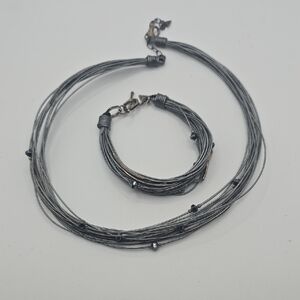 Silpada Stwrling Silver Multi-Strand Necklace and Bracelet Set